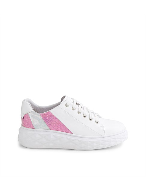 Ireen White Pink Multi Leather Sneakers