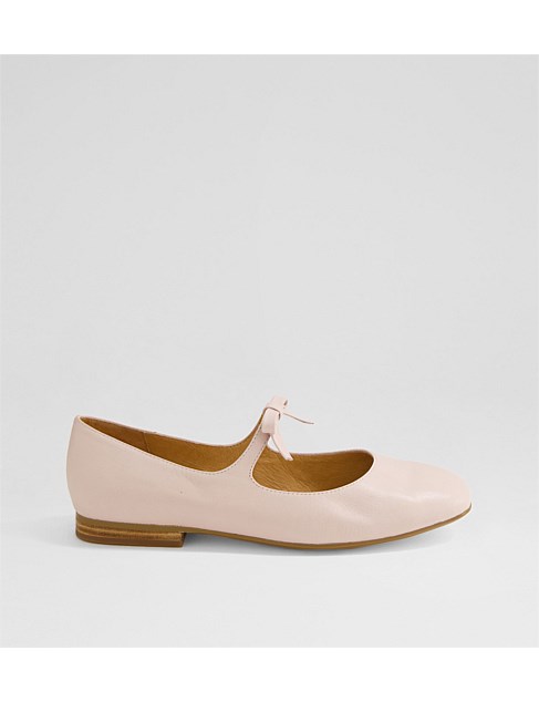 Mosse Dusty Pink Leather Mary Jane Flats