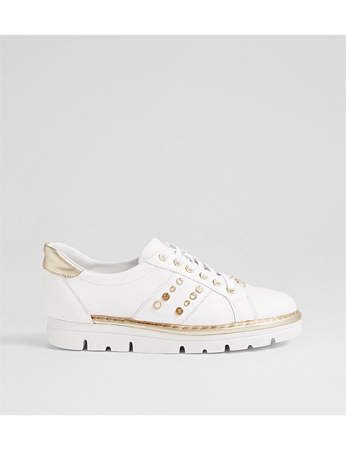 Erran White Pale Gold Multi Sneakers