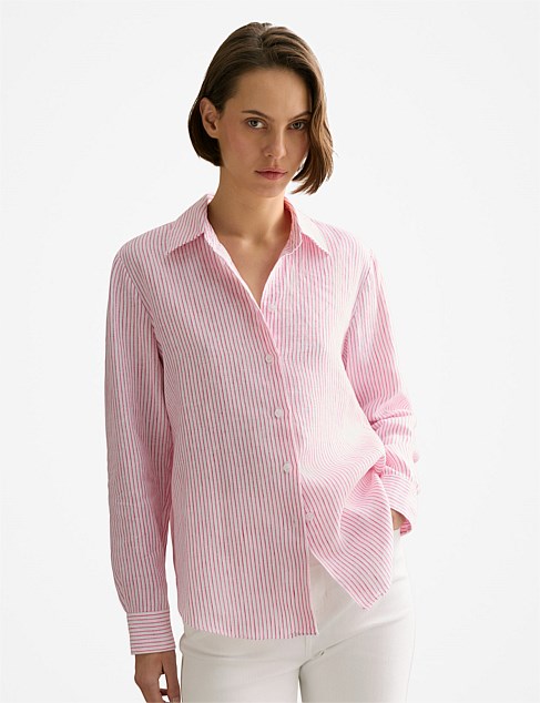 Linen End On End Stripe Shirt