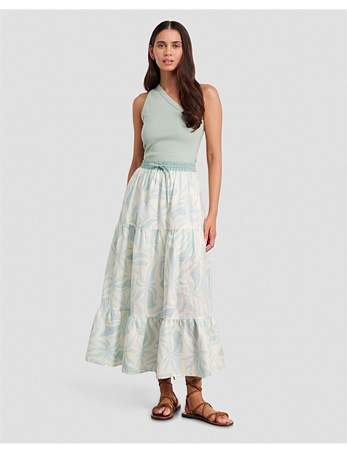 HALLIE LINEN PALMA MAXI SKIRT