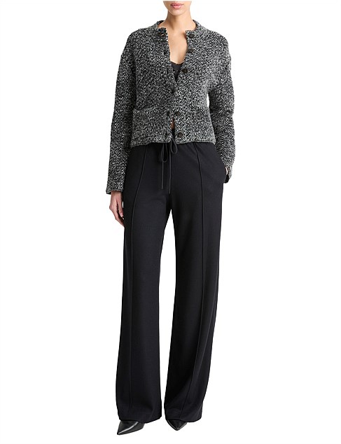 WOOL-BLEND DRAWSTRING PULL-ON PANT