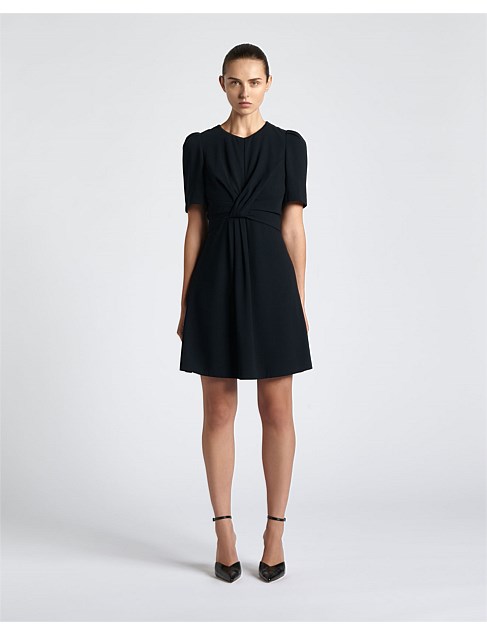 RECYCLED CREPE TWIST FRONT MINI DRESS