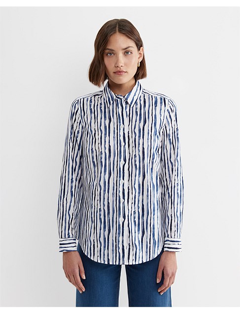 STRIPE SS LILY VOILE SHIRT