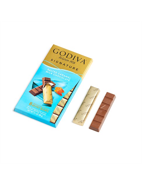 GODIVA SIGNATURE MINI BARS MILK CHOCOLATE SALTED CARAMEL 90G