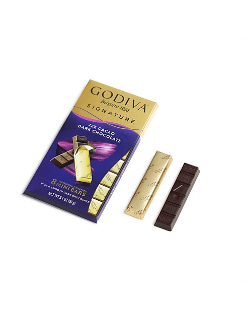 GODIVA SIGNATURE MINI BARS 72% CACAO 90G