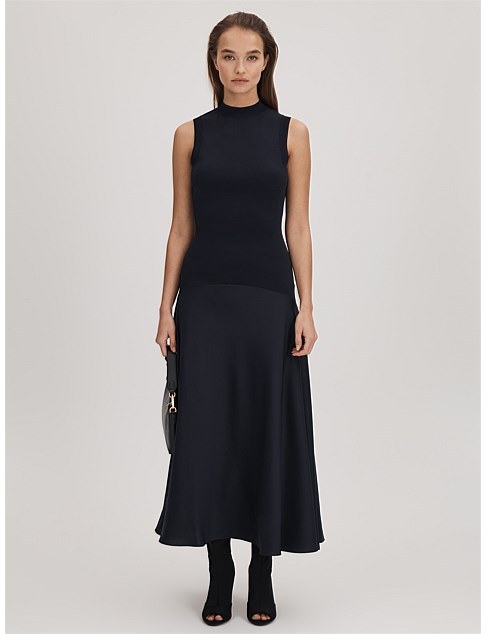 Fit-and-Flare Midi Dress