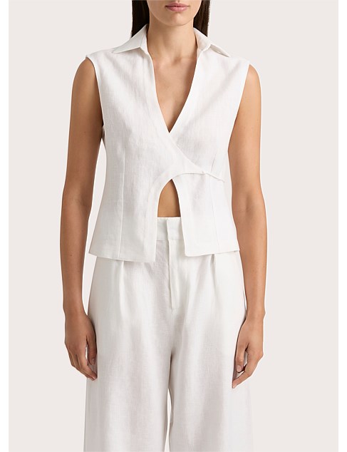 ANTIBES SLEEVELESS WRAP SHIRT