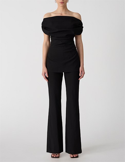 ANGELA SLOUCH OFF SHOULDER STRETCH SUITING PANTSUIT