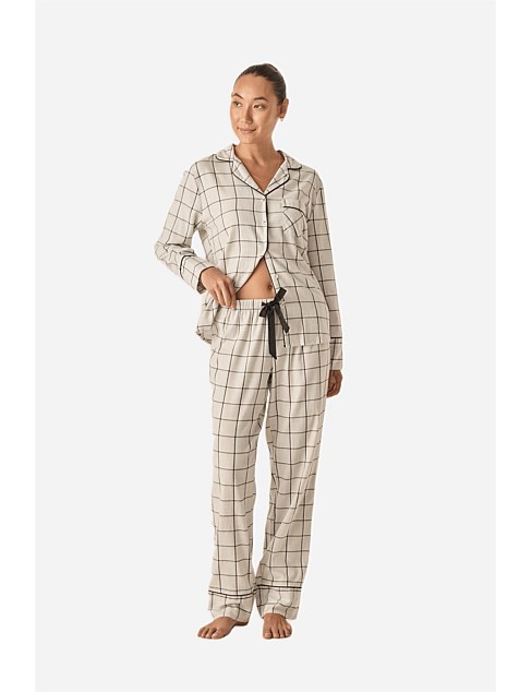 IVORY BLACK COTTON CHECK PJ