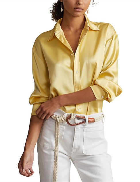 RELAXED FIT SILK CHARMEUSE SHIRT