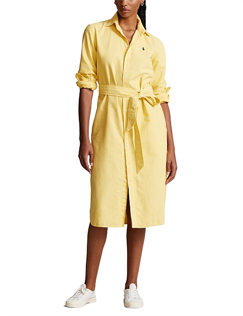 BELTED COTTON OXFORD SHIRTDRESS