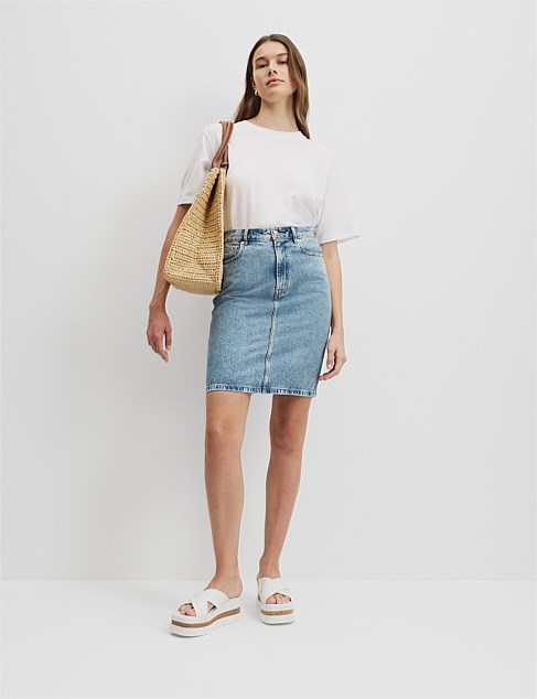 Denim Midi Skirt