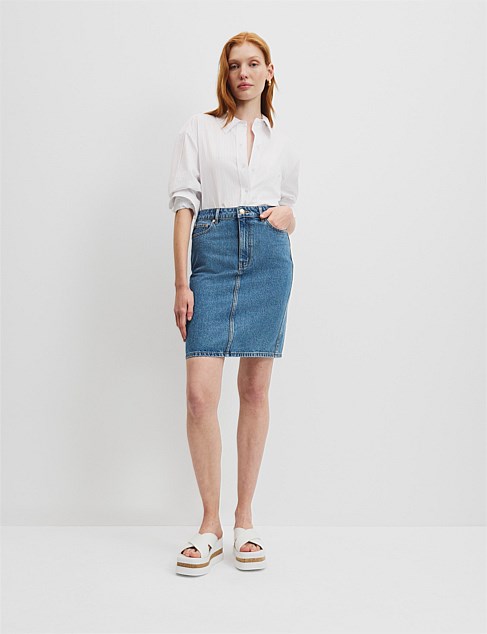 Denim Midi Skirt