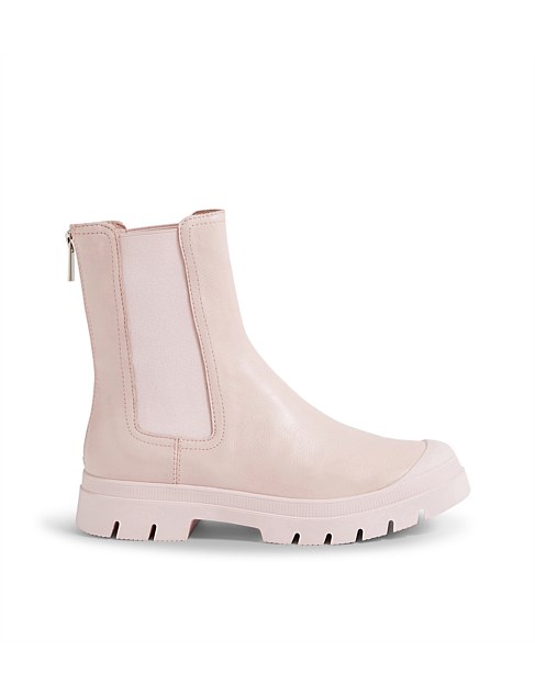 Sheppy Dusty Pink Leather Chelsea Boots