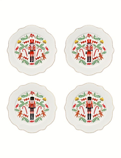 Nutcracker 15cm New Bone China Canape Plate Set of 4