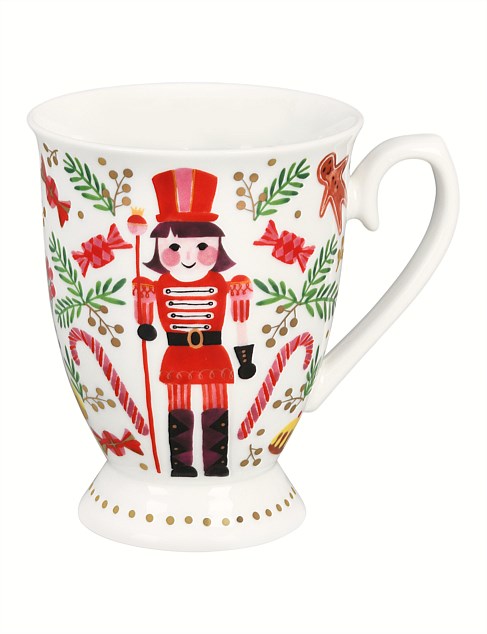 Nutcracker Holly New Bone China Footed Mug 250ml