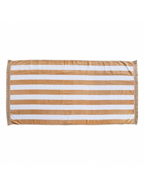 BURLEIGH NATURAL STRIPE AUSTRALIAN COTTON BEACH TOWEL