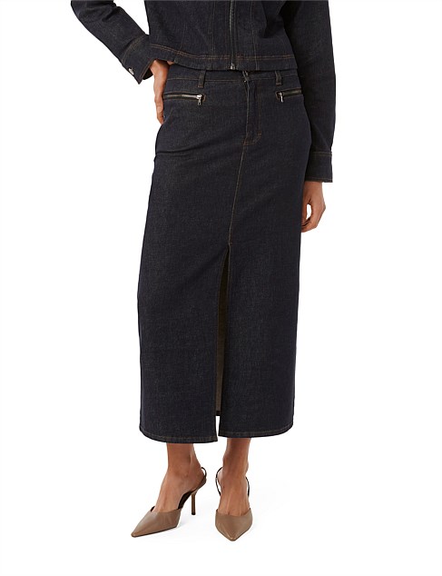 HARPER DENIM MIDI SKIRT