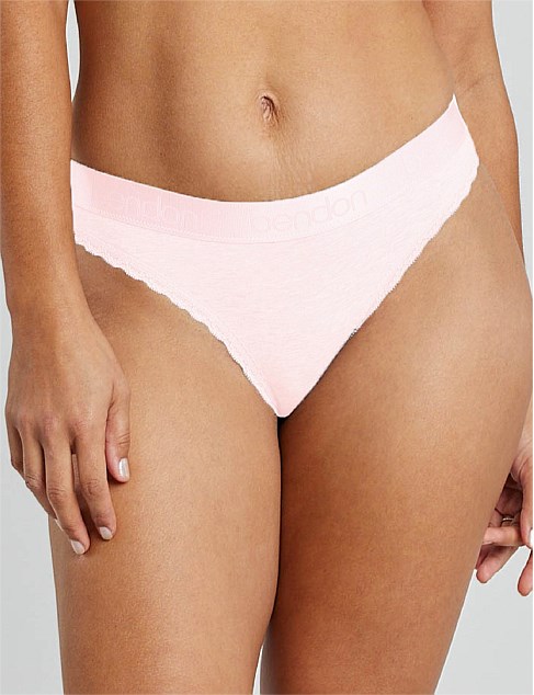 Cotton Logo Thong