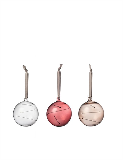 Sun Ball 80mm clear-calluna-linen 3set