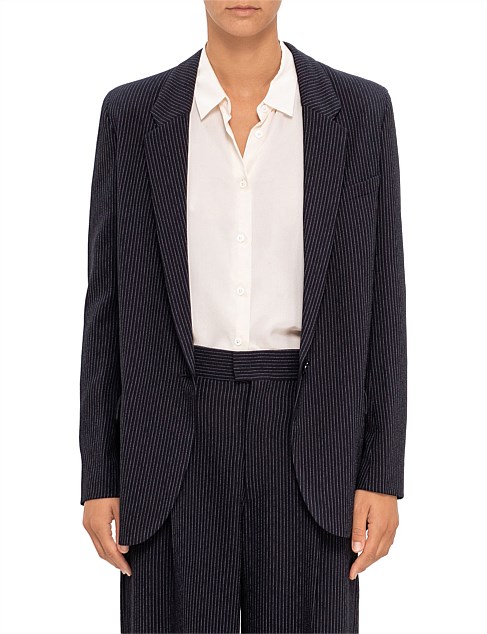 OMELIA STRIPED CREPE BLAZER