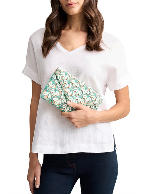 SHELL BEADED CLUTCH