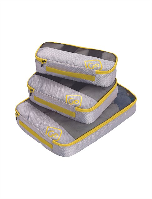 MIXED SIZE PACKING CUBES SET OF 3 YELLOW