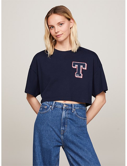 Letterman Cropped Tee