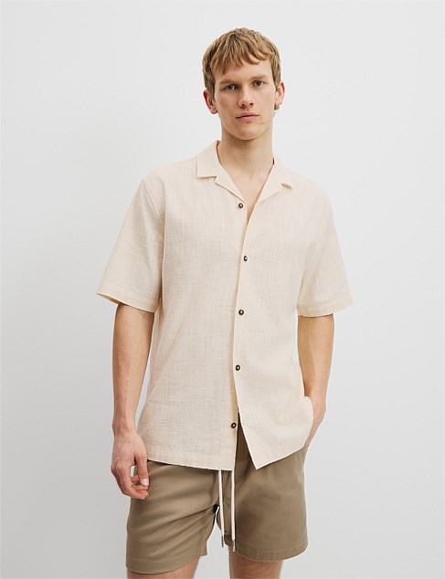 Short Sleeve Cotton Slub Shirt