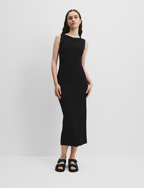 Plisse Rib Knit Dress