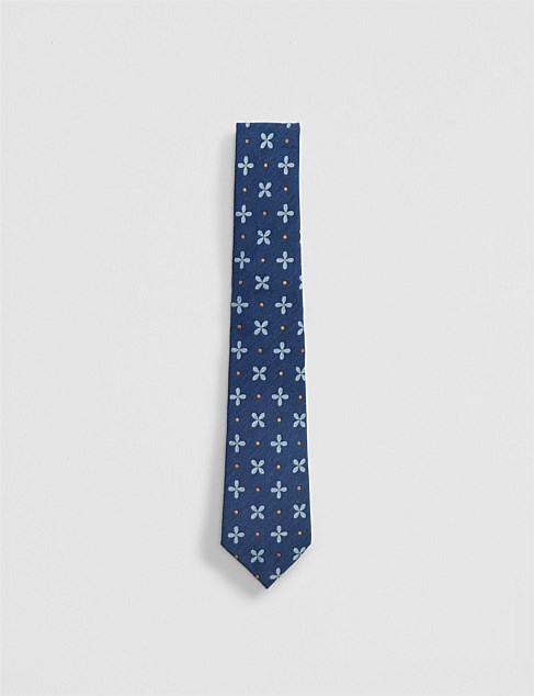 Linen Silk Flower Tie