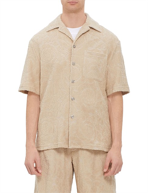 BAROQUE TOWEL STITCH JACQUARD SHORT SLEEVE SHIRT