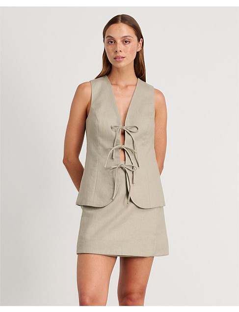 SOPHIE LINEN RIBBON VEST