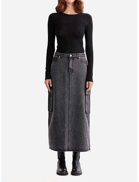 NOVA DENIM MAXI SKIRT