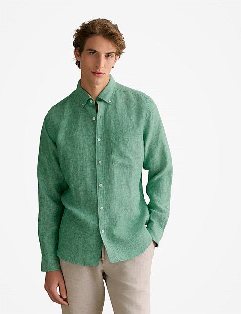 Regular Fit Delave Linen End on End Shirt