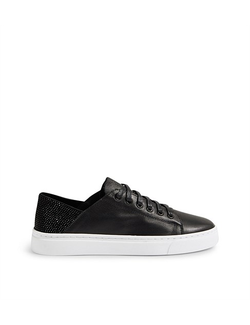 Oskeen Black Leather Jewels Sneakers