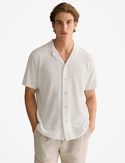 Cotton Linen Textured Knit Shirt