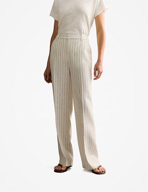 Linen Dot Stripe Pant