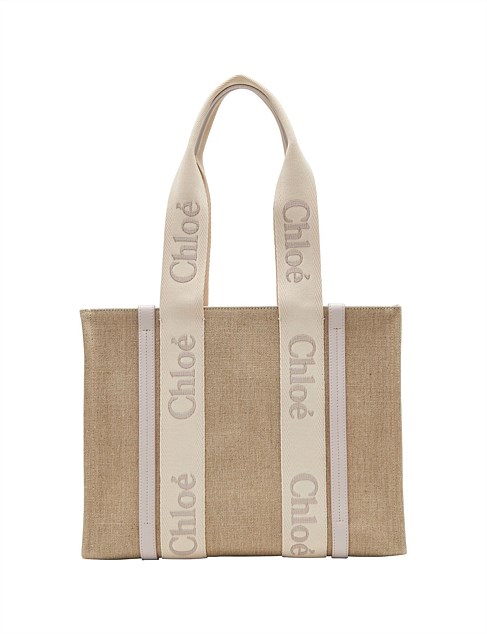 MEDIUM WOODY TOTE BAG - EMBROIDERED LOGO