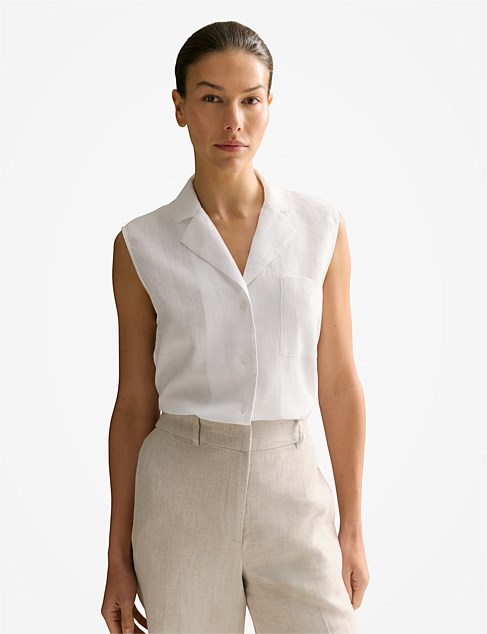 Linen Sleeveless Shirt