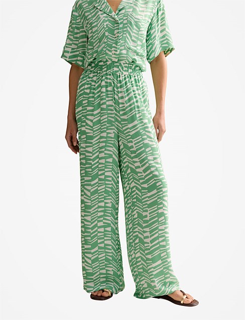 Abstract Geo Wide Leg Pull On Pant