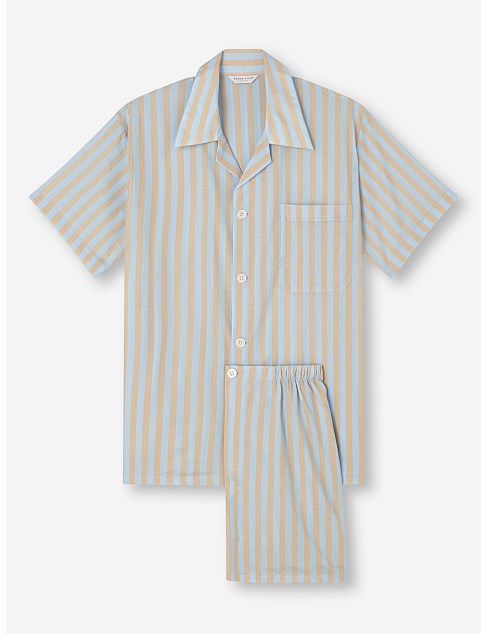 AMALFI 20 BLUE MEN'S SHORTIE PYJAMA SET