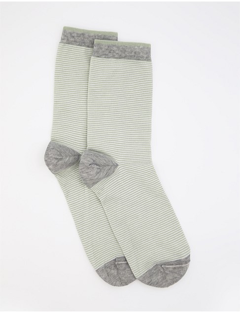 LINA FINE STRIPE CREW SOCK