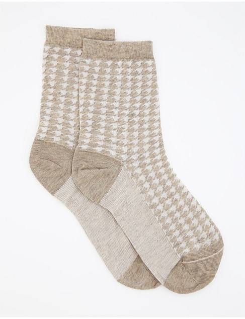 Daria Houndstooth Crew Sock