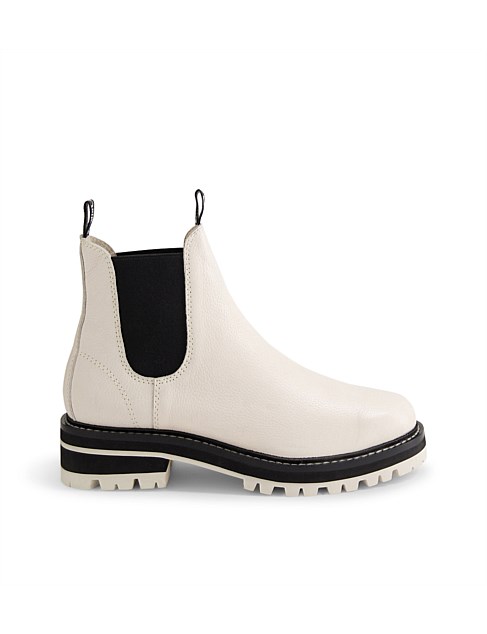 Fema Almond Tumble Leather Chelsea Boots