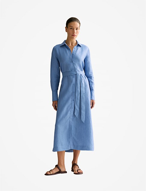 Delave Linen Classic Shirt Dress