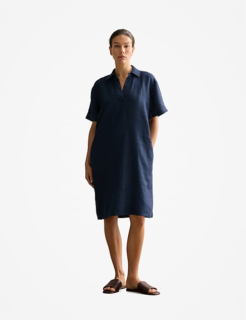 Linen Popover Shift Dress