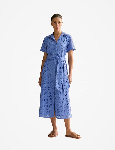 Broderie Anglaise Shirt Dress