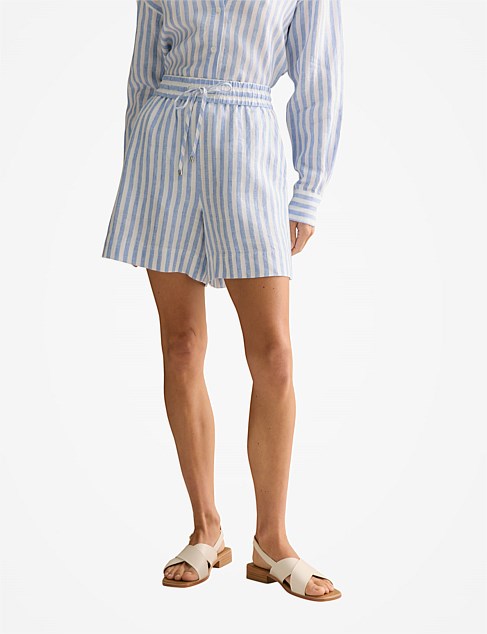 Linen Bengal Stripe Pull On Short